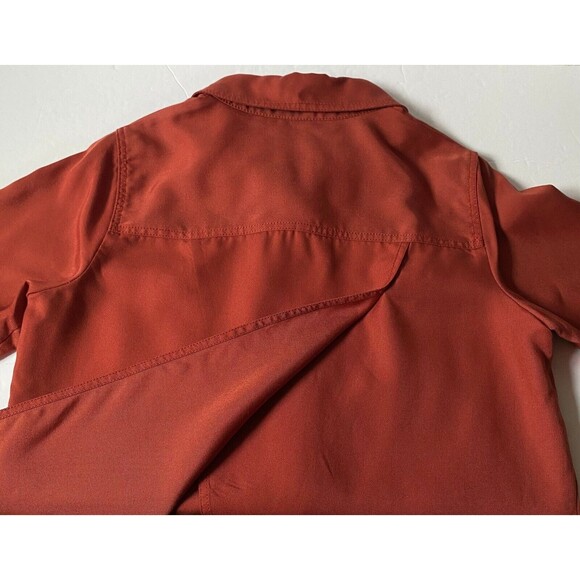 Worth New York Shirt Jacket Women S Terra Cotta Poet Sleeves Open Slit Back NWOT - Picture 5 of 14